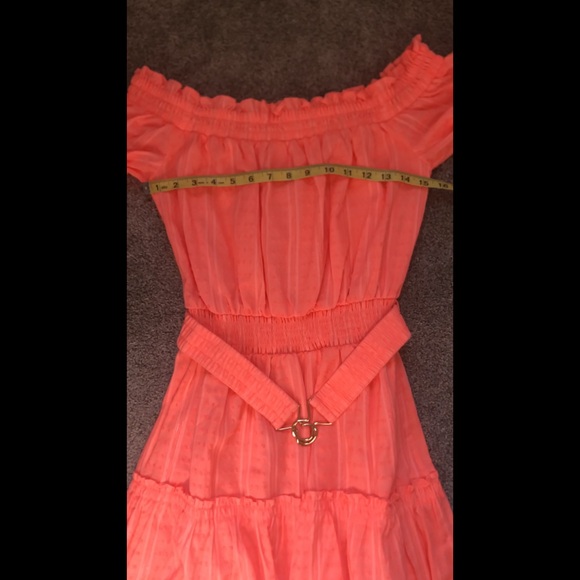 NWT Lilly Pulitzer Louisa Belted Off the Shoulder Mini Dress in Papaya Punch M - Picture 12 of 16
